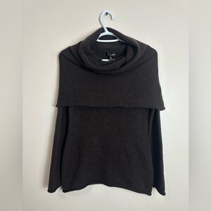 Aqua Size XS Dark Brown Cowl Neck Sweater